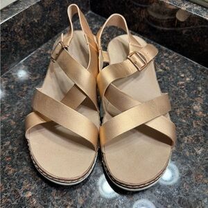 Chaco rose gold sandals.